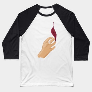 Hand reaching for the last leaf Baseball T-Shirt